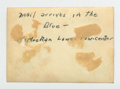 Mail arrives in the Blue. Verso