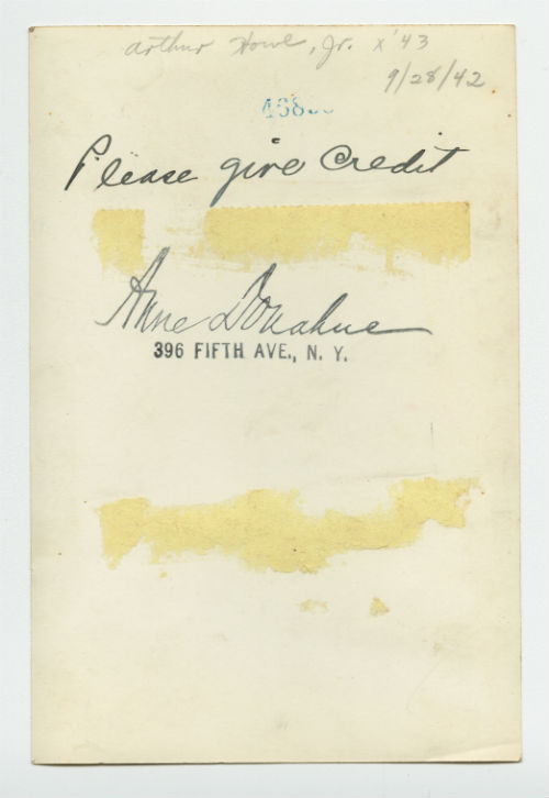 Arthur Howe Jr.'s portrait (2) Verso