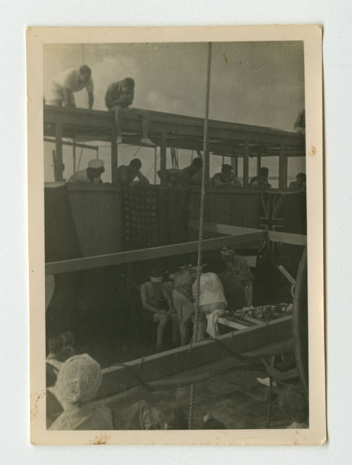 Neptune's Ceremony on board the SS El Nil. Photograph Recto