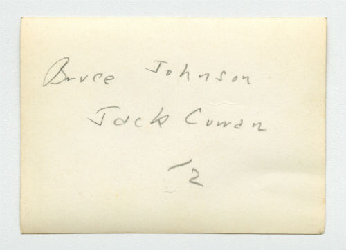 Bruce Johnson and Jack Cowan. Verso