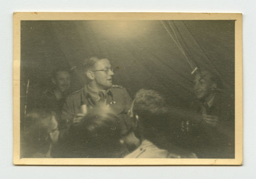 A farwelll party in Zahleh, Lebanon (Captain Carswell and Major Kirk). Recto