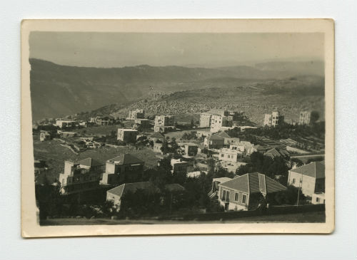 View of Beirut from Aley, Lebanon. Recto