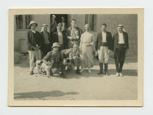 Bird hunting trip in Syria (the hunting party in front of Pasha Ariens's house). Recto 1