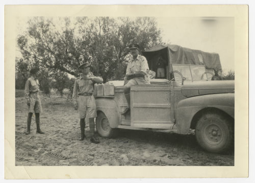 Arthur Howe, Jr. and General Sir Oliver Leese during the inspection of 567 Coy near Homs. Recto 1