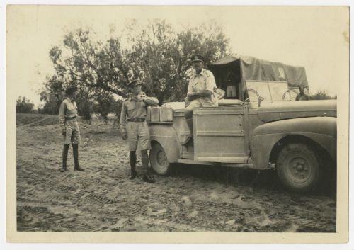 Arthur Howe, Jr. and General Sir Oliver Leese during the inspection of 567 Coy near Homs. Recto 2