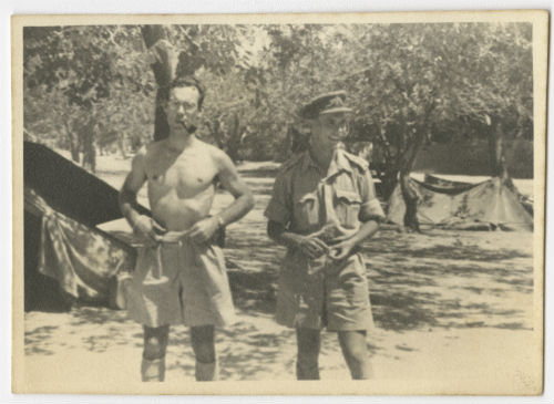 Arthur Howe, Jr. and Bertram "Bert" Payne in Tripoli, Libya. Recto