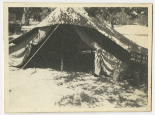 Arthur Howe, Jr.'s tent near Tripoli, Libya. Recto