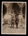 A. Piatt Andrew (right) with an AFS ambulance driver standing in front of the Reims Cathedral at...